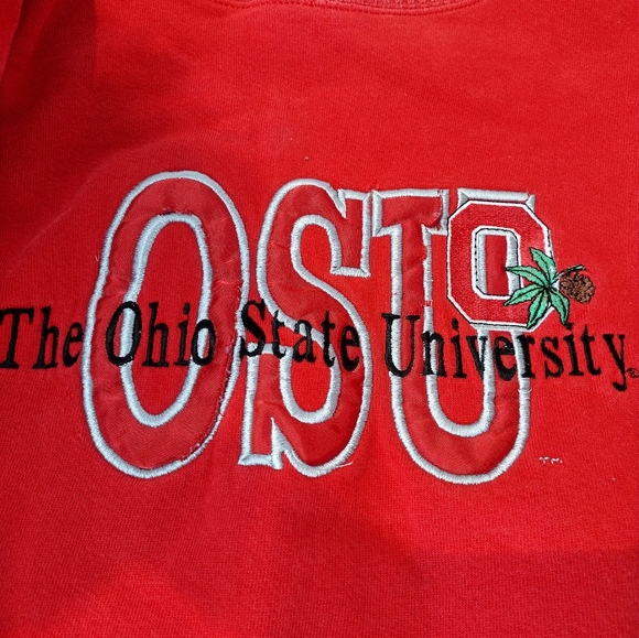Vtg Team Edition Apparel OSU Ohio State Buckeyes embroidered crewneck red M USA - Picture 4 of 9